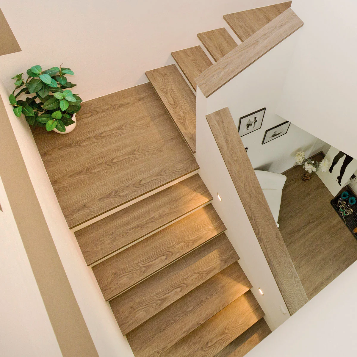 Slip-Resistant Wood-Look Tiles for Secure Staircases